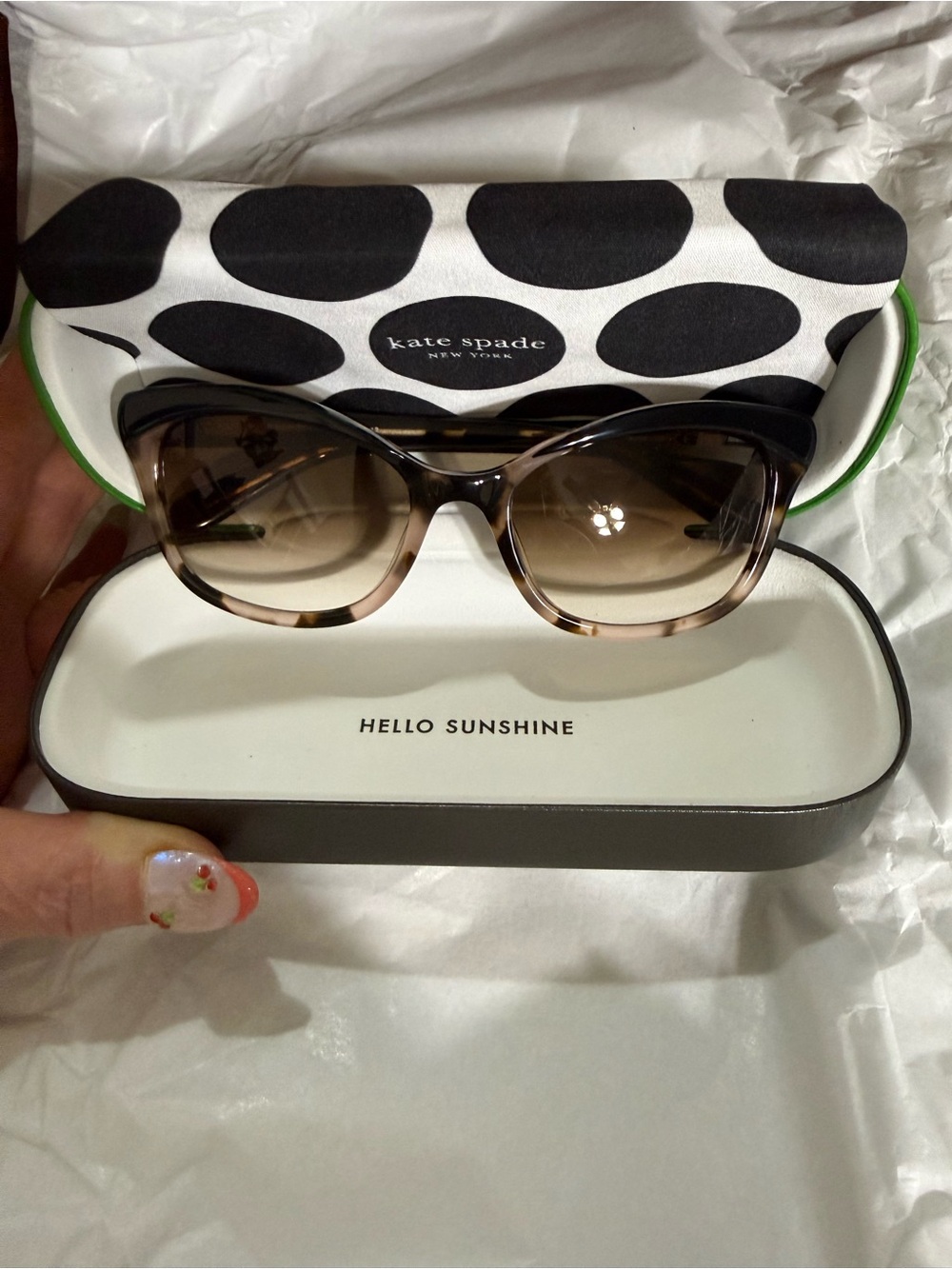 New kate spade Pink and Brown Tortoiseshell Gradient Cat-Eye Sunglasses